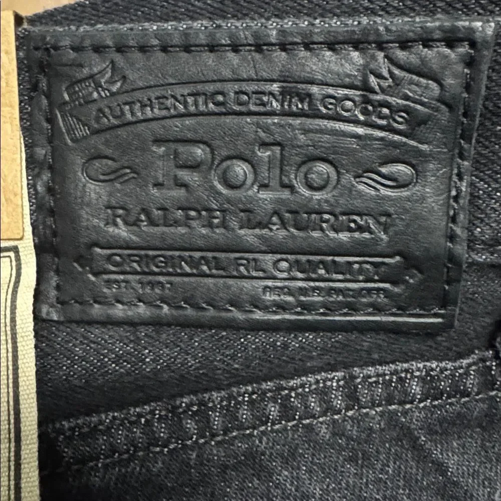 Polo by Ralph Lauren Black Straight Jeans with Distressed Design NEW. - Picture 6 of 7